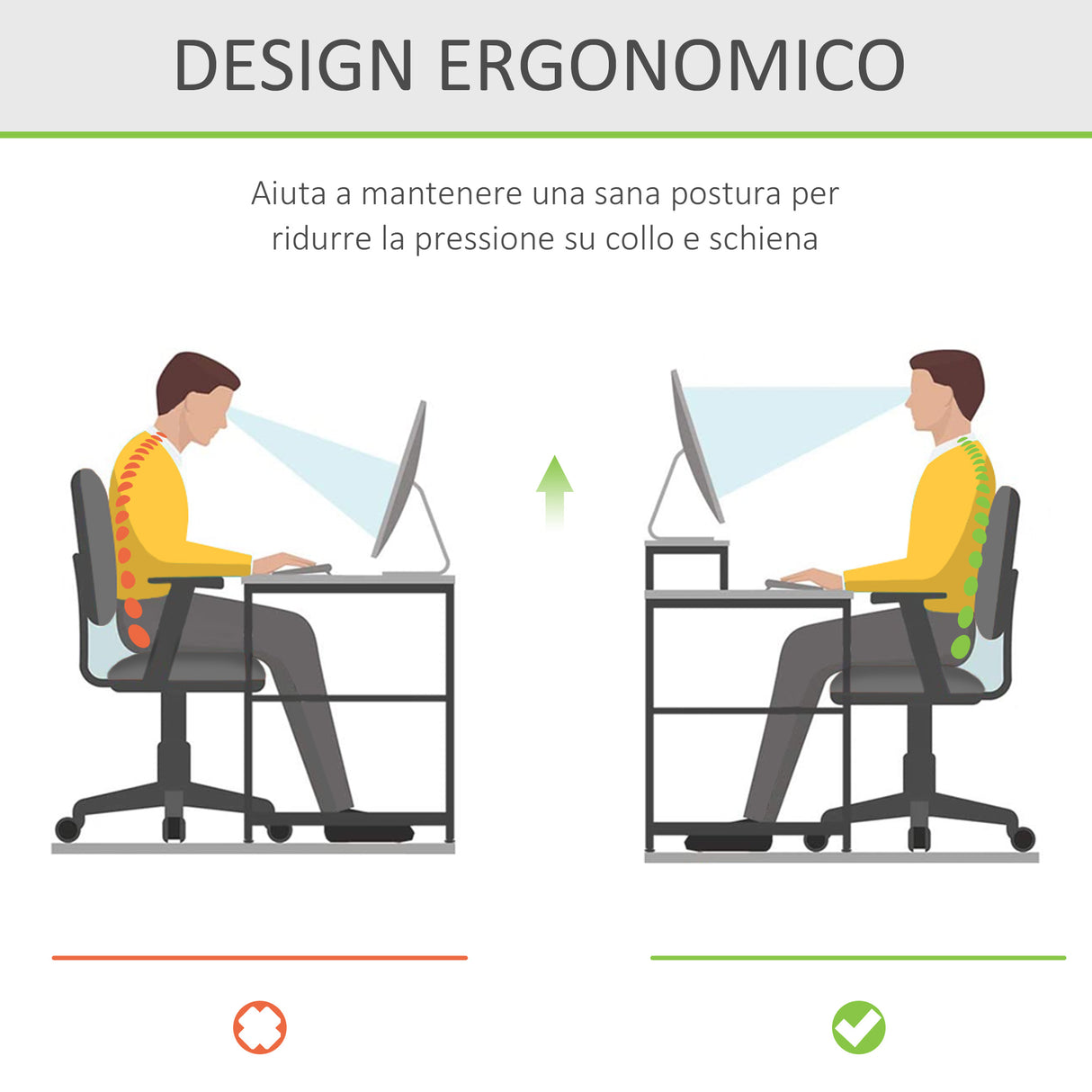 easycomfort supporto per monitor computer tv supporto per schermi in vetro acrilico trasparente 53x19x9cm