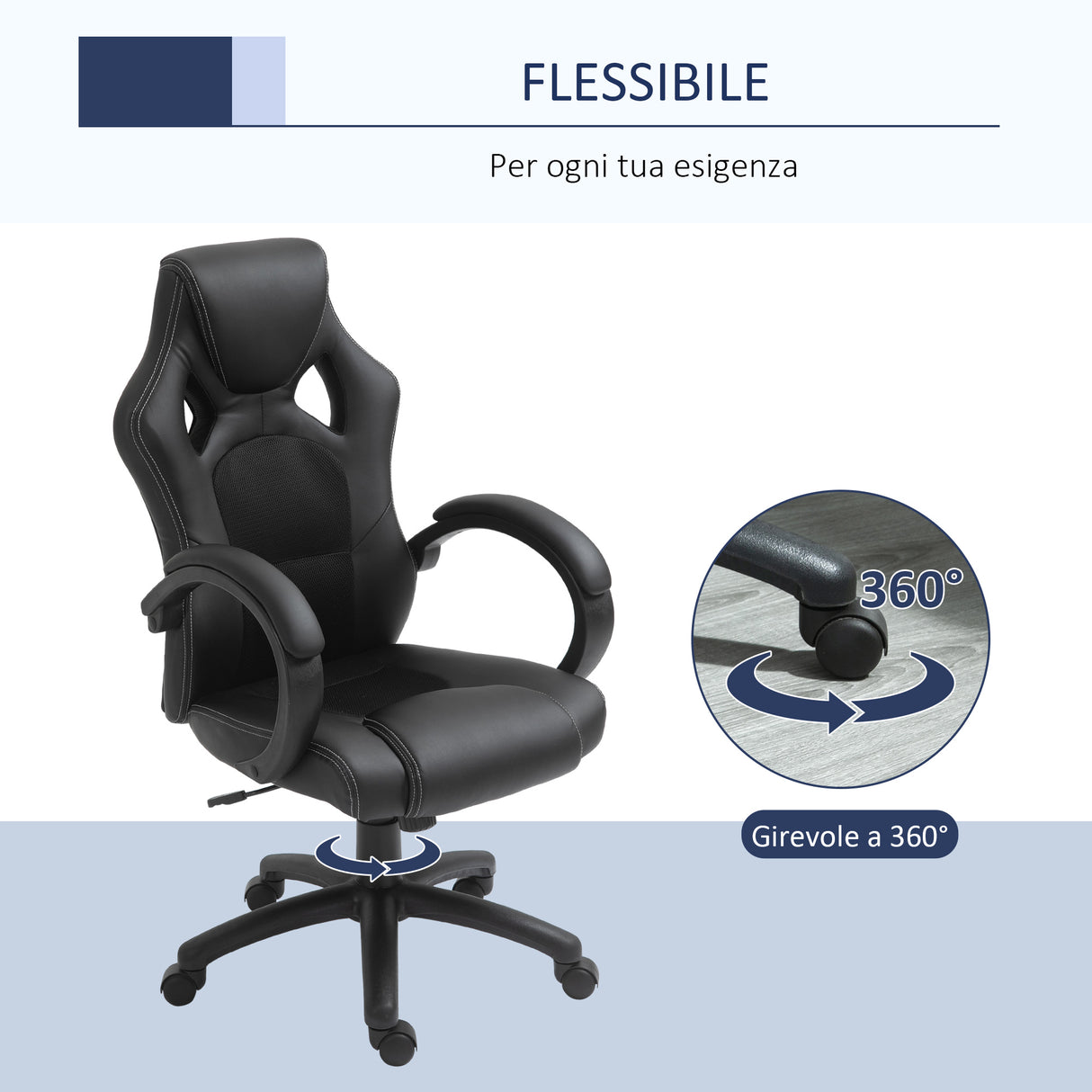easycomfort easycomfort sedia da gaming ad altezza regolabile sedia da ufficio con funzione a dondolo girevole e reclinabile 71x61x108 118 cm nera