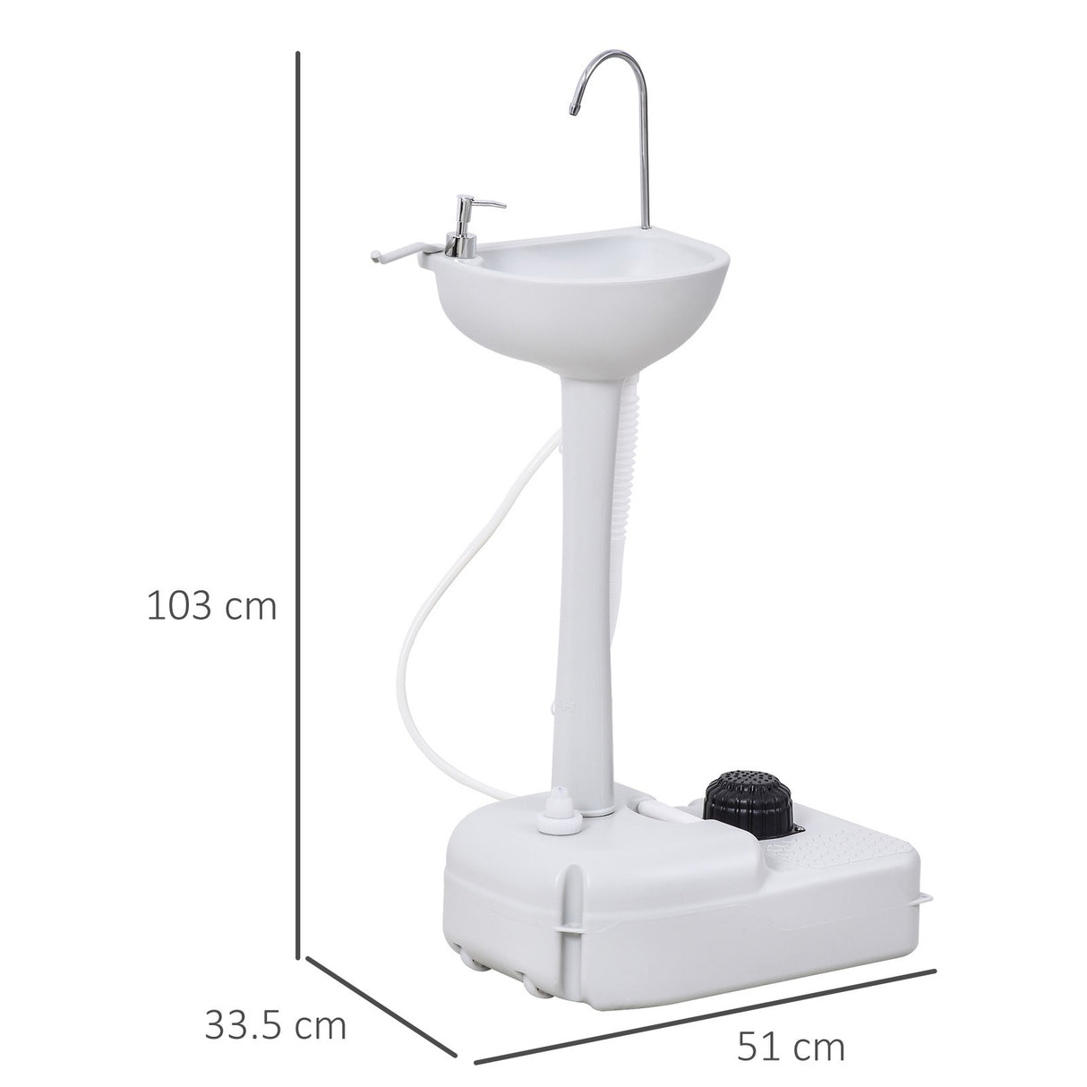 easycomfort easycomfort lavabo portatile da campeggio con 2 ruote maniglia serbatoio acqua 17l e serbatoio sapone 3.5l