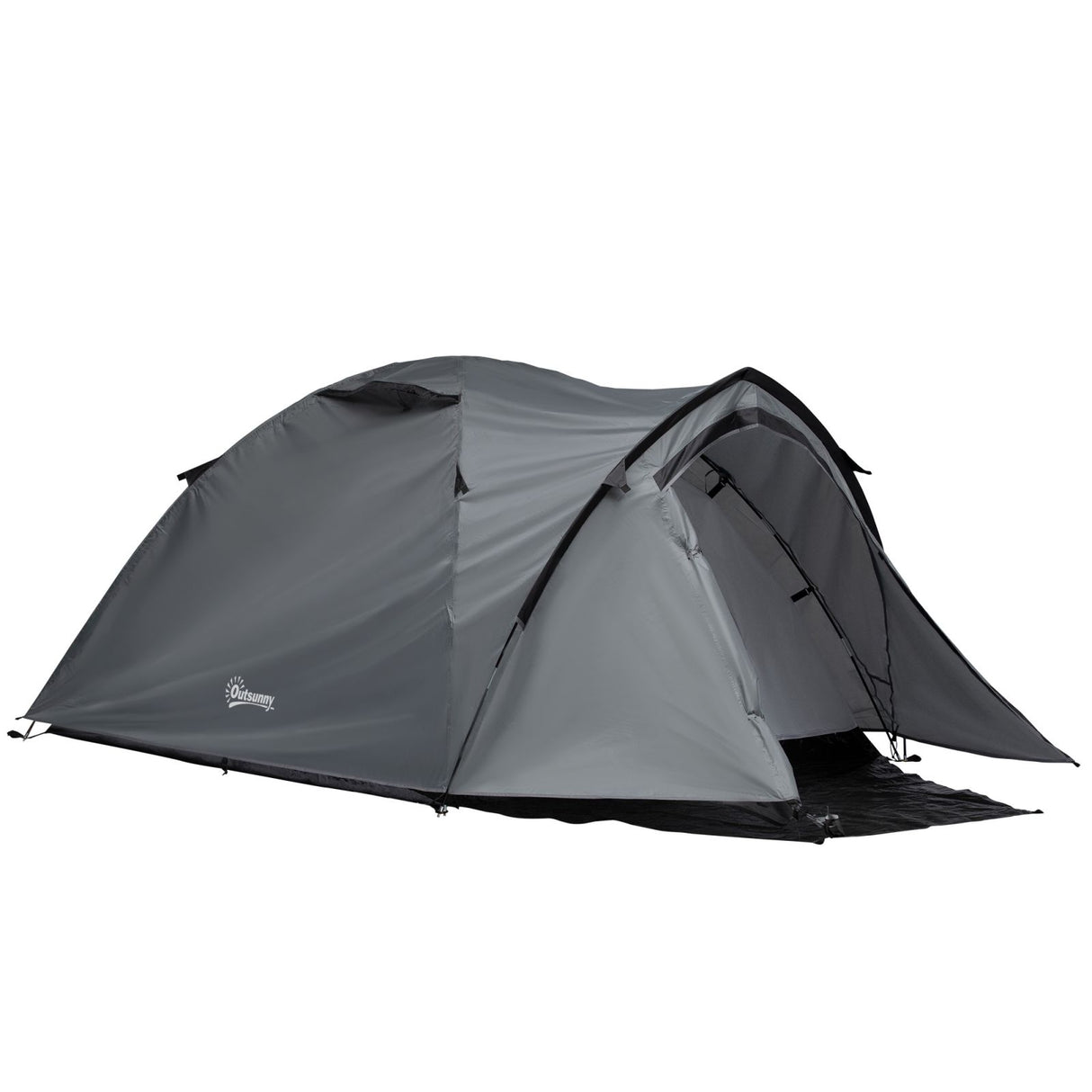 easycomfort easycomfort tenda da campeggio 4 posti impermeabile con vestibolo e finestre grigio