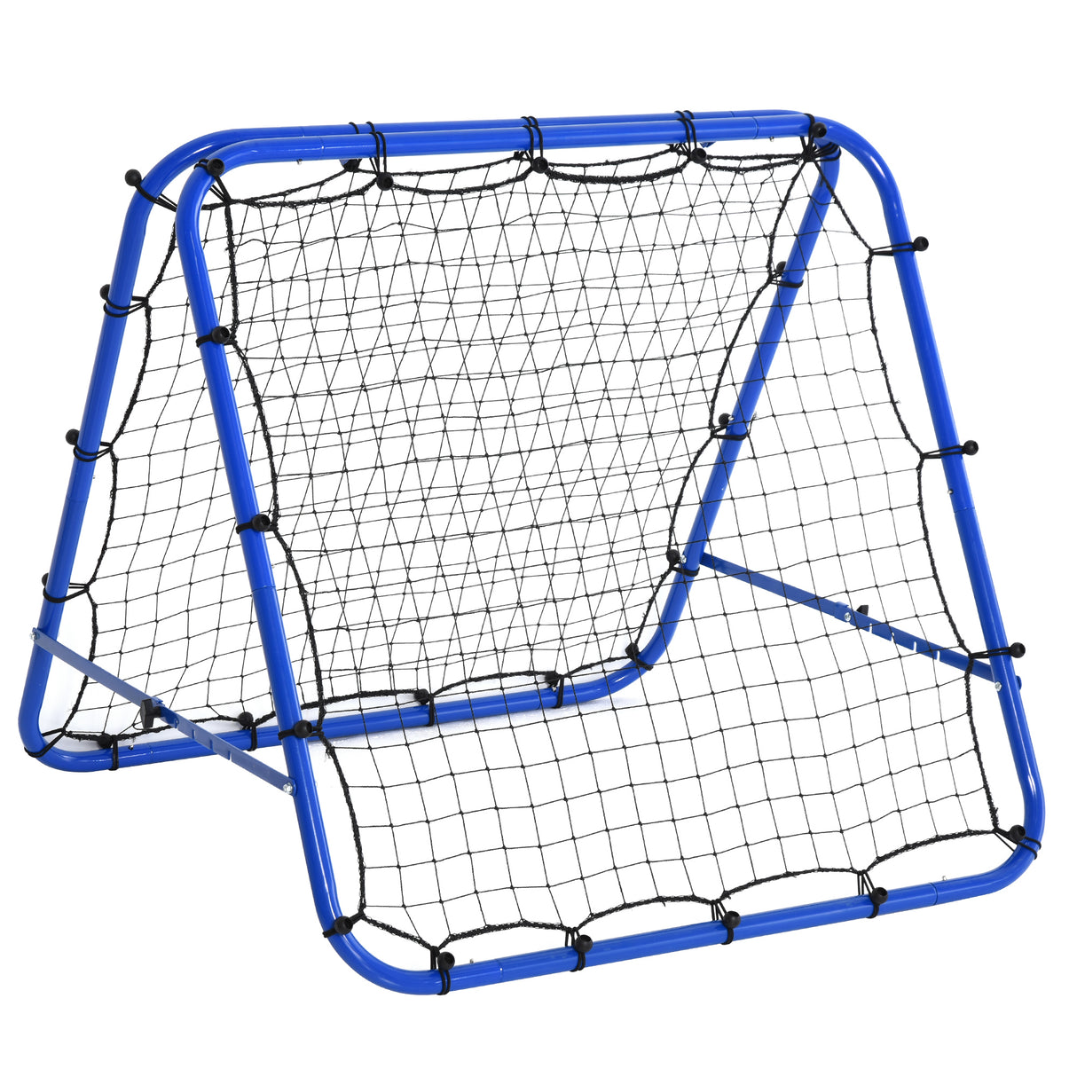 easycomfort easycomfort rete da calcio rebounder pieghevole con angolo regolabile e picchetti 100x95x90 cm blu