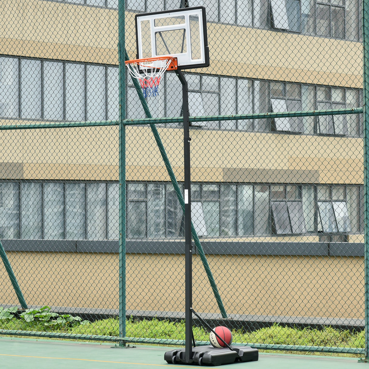 easycomfort easycomfort canestro basket per adulti con altezza regolabile 302 352cm struttura in acciaio pe e pvc nero