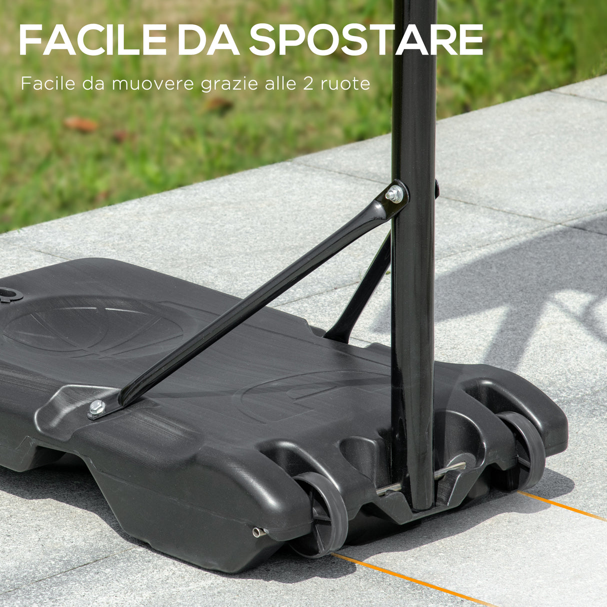 easycomfort canestro basket con altezza regolabile 195 245cm base con ruote e tabellone blu