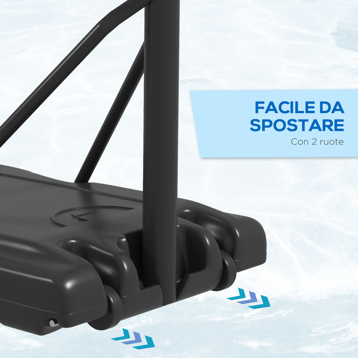 easycomfort canestro basket ad altezza regolabile per giardino e piscina con base riempibile 110x75x195 370 cm nero