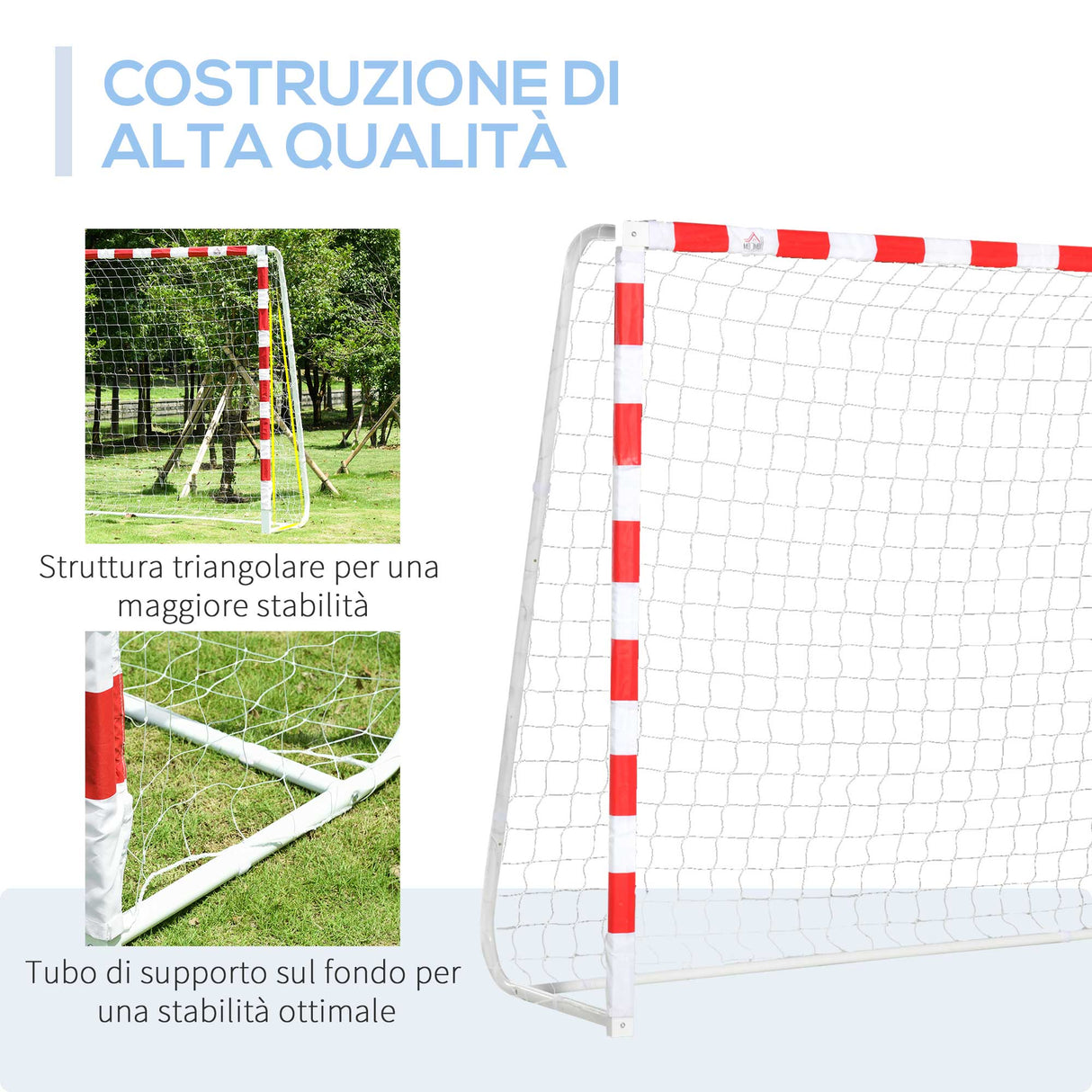 easycomfort easycomfort porta da calcio e calcetto in plastica pe per adulti e bambini 302x83x201cm bianca