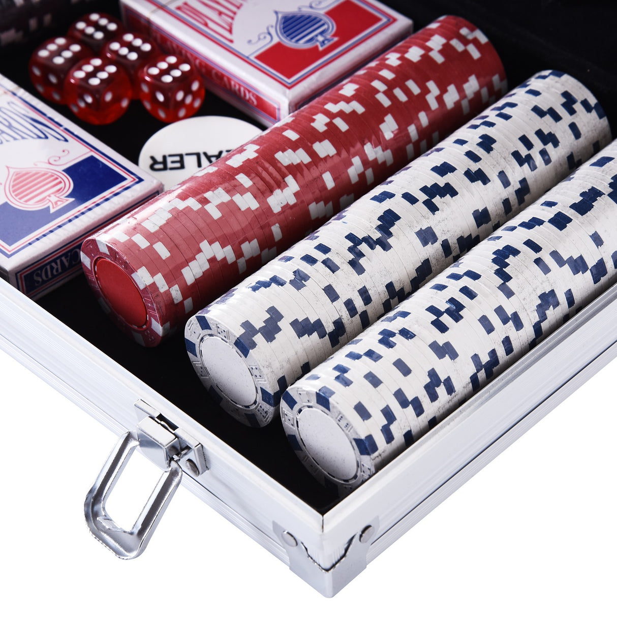 easycomfort valigetta poker professionale in alluminio set con 300 fiches e 2 mazzi per texas hold em e blackjack