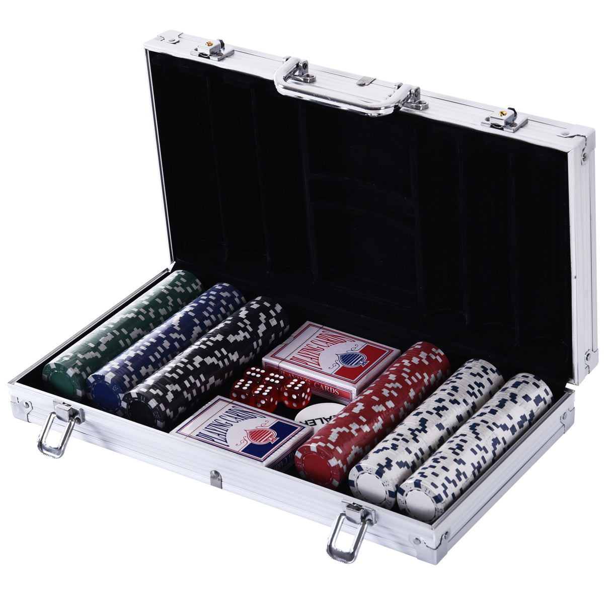 easycomfort valigetta poker professionale in alluminio set con 300 fiches e 2 mazzi per texas hold em e blackjack