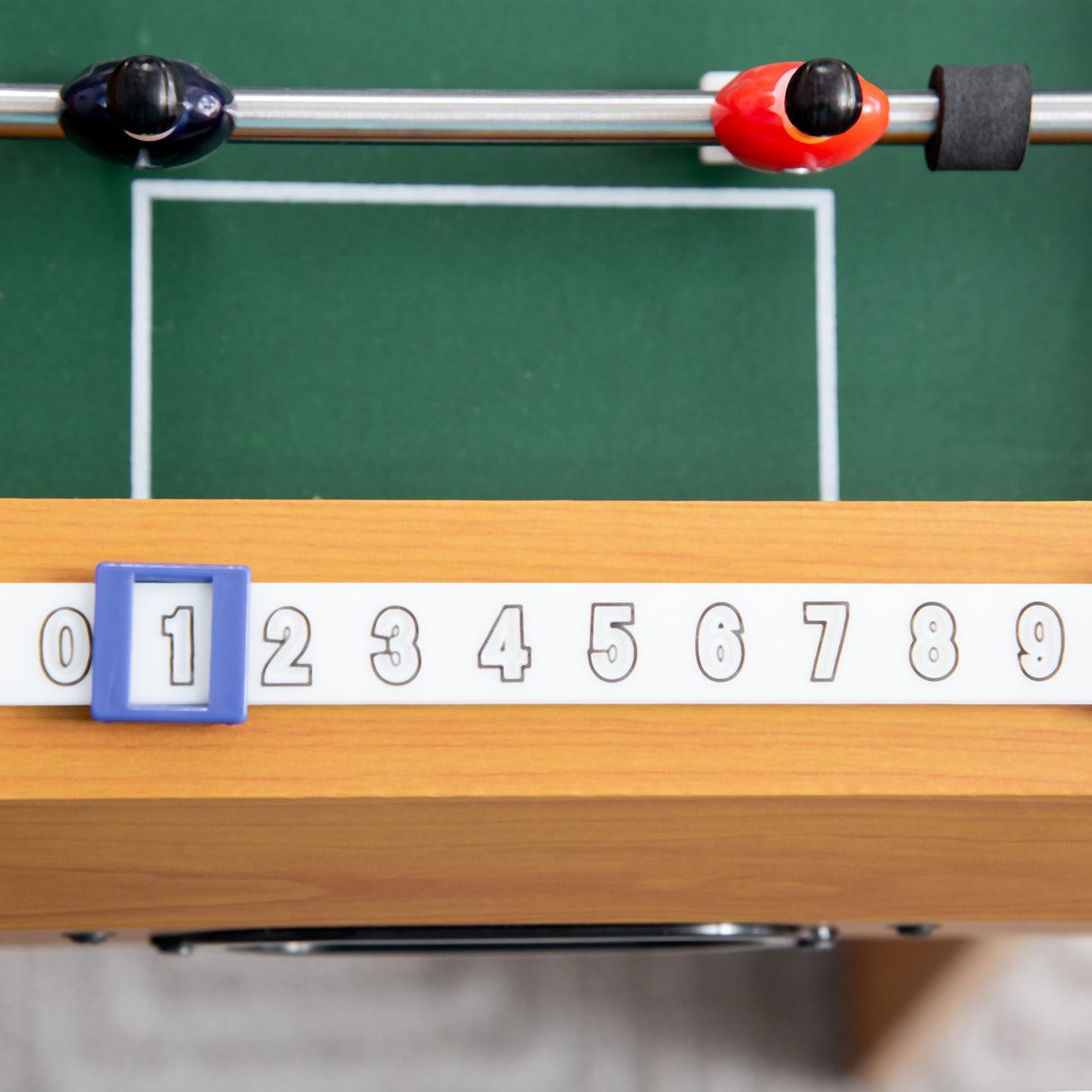 easycomfort calcio balilla pieghevole in legno con 6 aste 18 giocatori e segnapunti 69x37x70cm