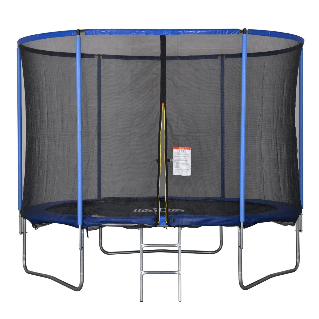 easycomfort tappeto elastico per bambini e adulti con rete e bordo imbottito giochi da giardino e casa 305x248cm blu e nero