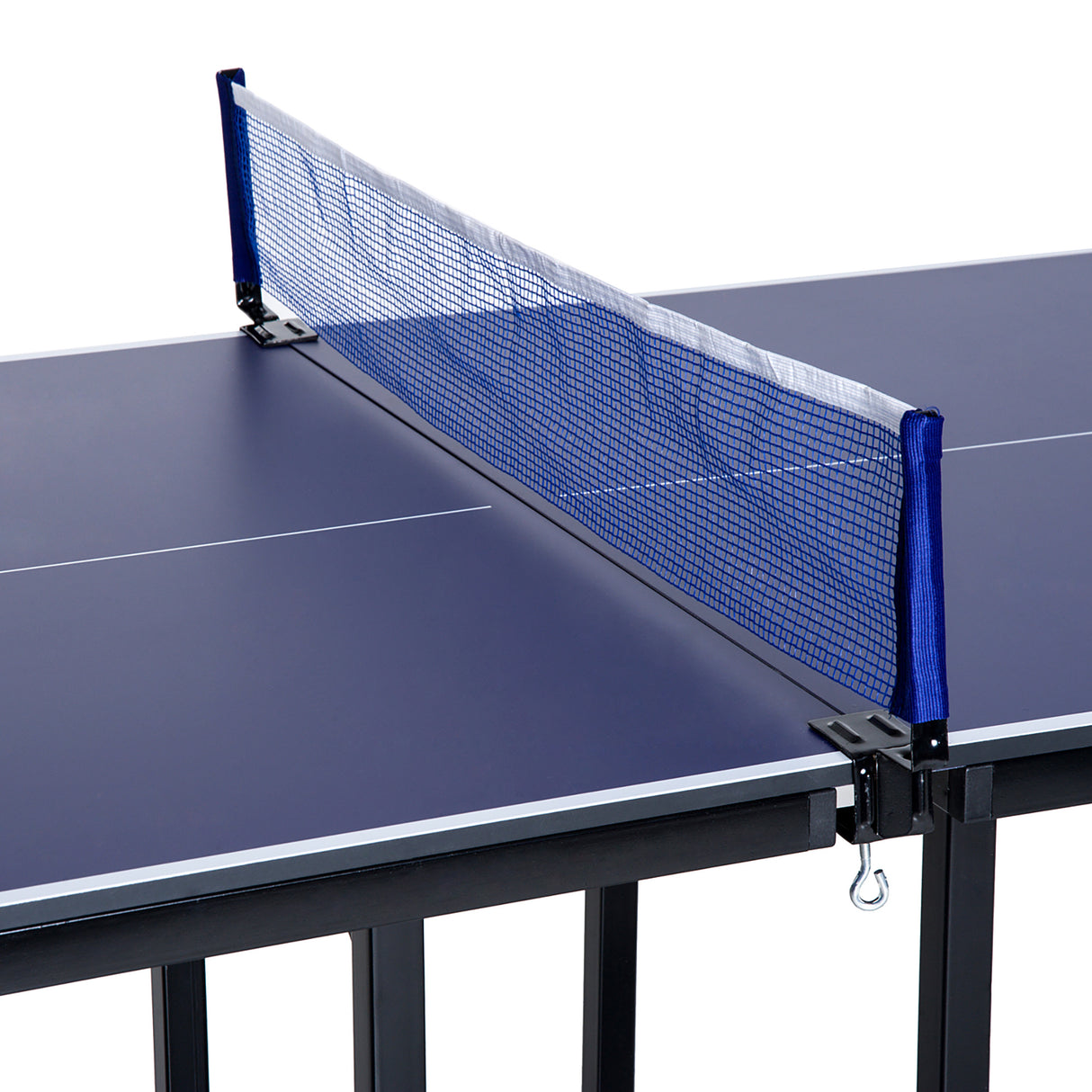 easycomfort easycomfort tavolo da ping pong pieghevole e salvaspazio con rete da gioco per interno in acciaio e mdf 182x91x76cm blu