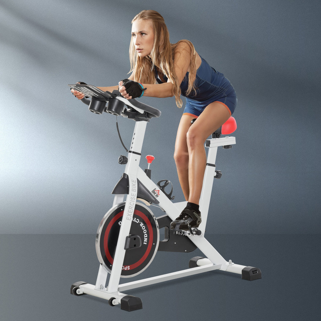 easycomfort easycomfort cyclette professionale spin bike con schermo lcd e portabicchieri volano 8kg