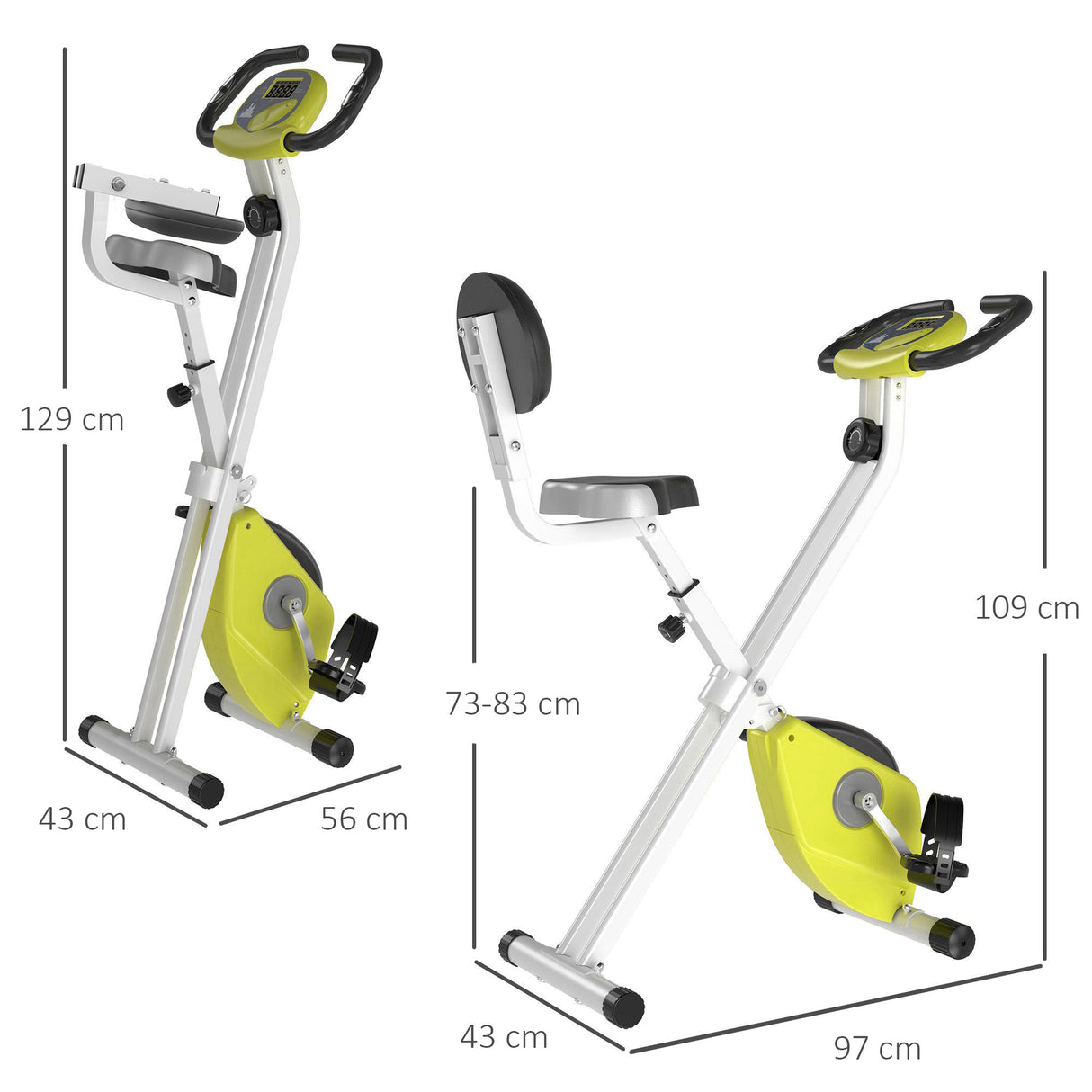 easycomfort easycomfort cyclette magnetica pieghevole con altezza e intensita regolabile schermo lcd gialla