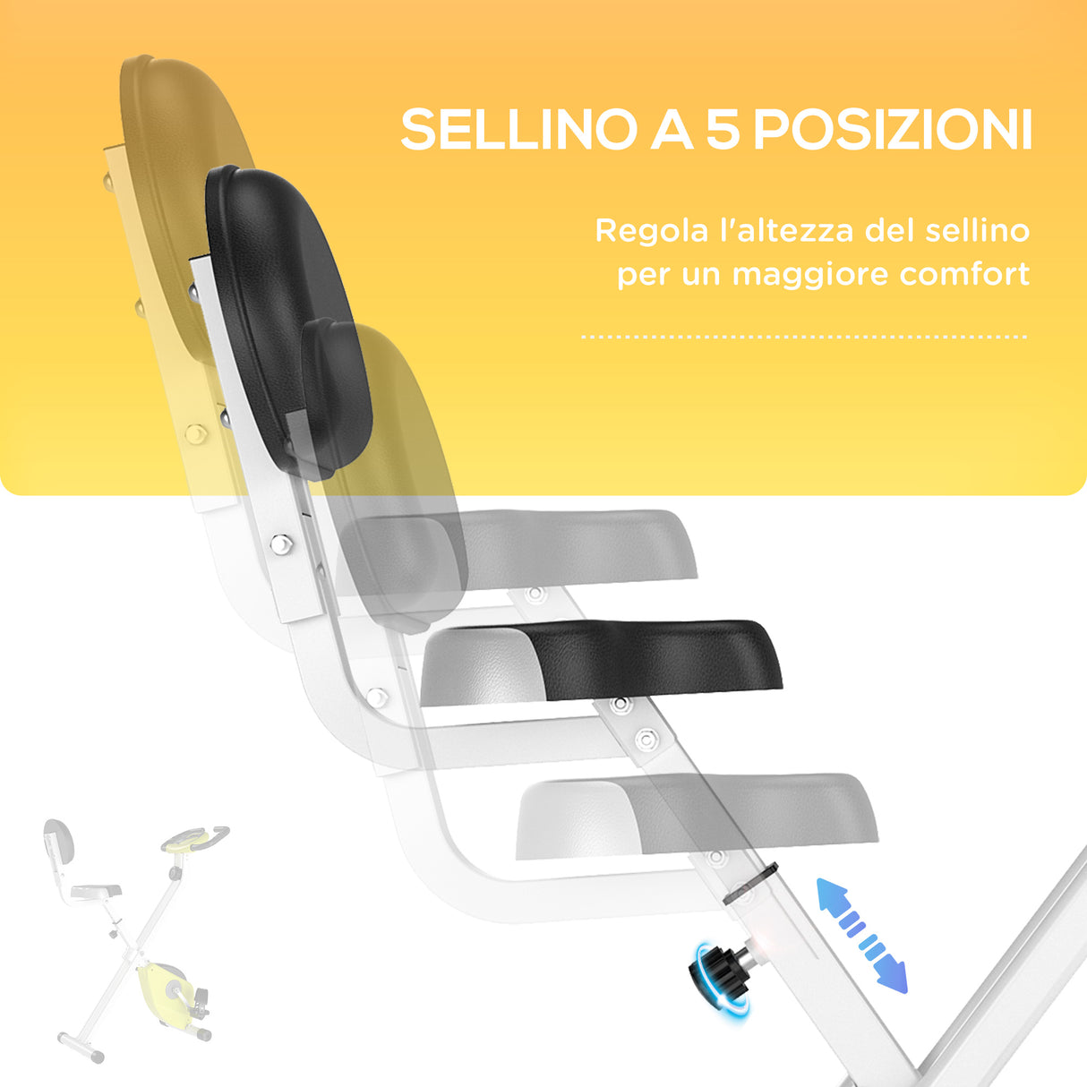 easycomfort easycomfort cyclette magnetica pieghevole con altezza e intensita regolabile schermo lcd gialla