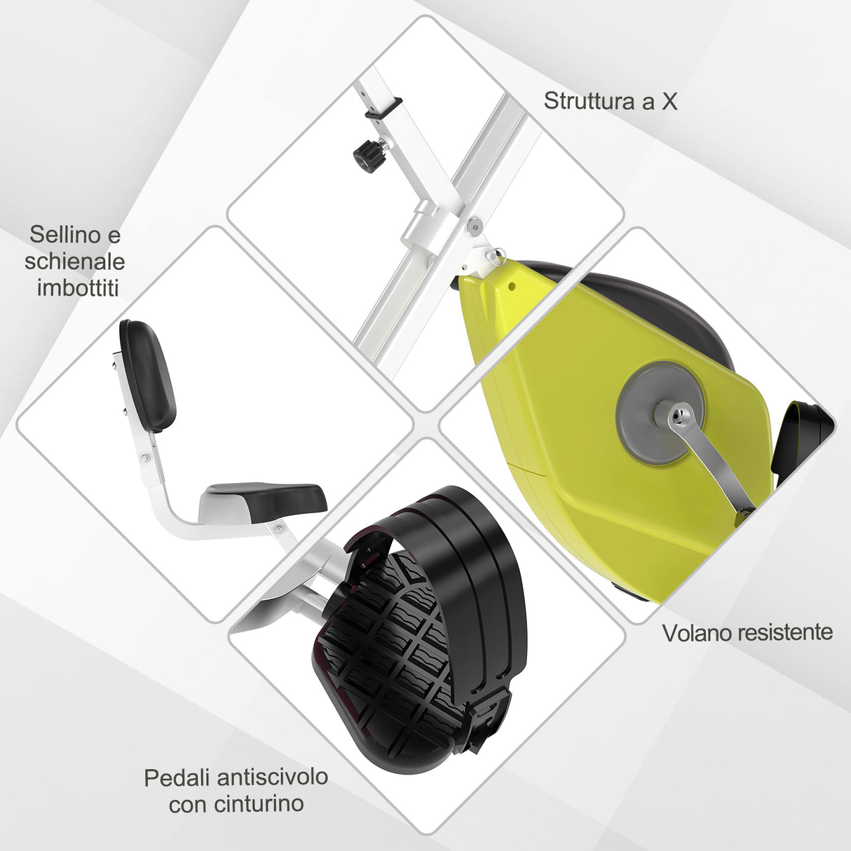 easycomfort easycomfort cyclette magnetica pieghevole con altezza e intensita regolabile schermo lcd gialla