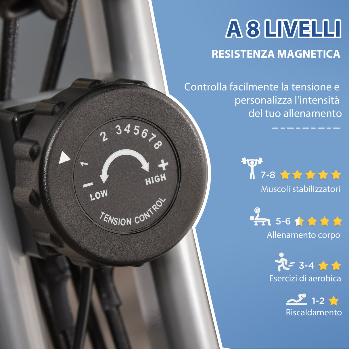 easycomfort easycomfort cyclette pieghevole 2 in 1 resistenza magnetica regolabile 8 livelli bici da fitness con sensore di frequenza cardiaca elastici per braccia schermo lcd volano 2 5kg grigio