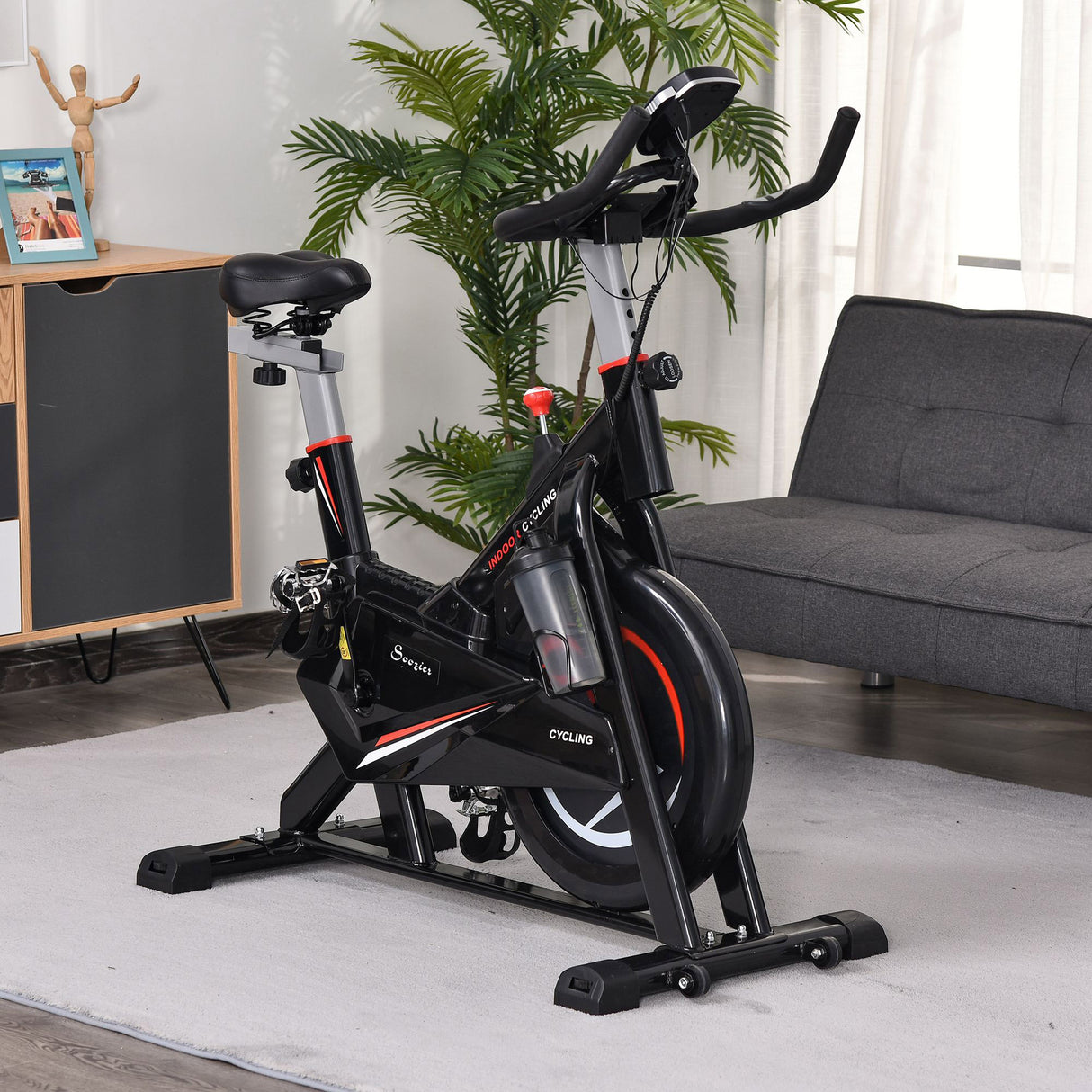 easycomfort easycomfort soozier cyclette per allenamento cardio trainer con monitor lcd in acciaio nero