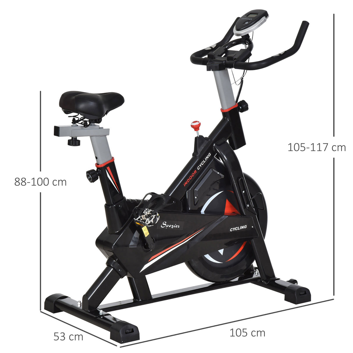 easycomfort easycomfort soozier cyclette per allenamento cardio trainer con monitor lcd in acciaio nero