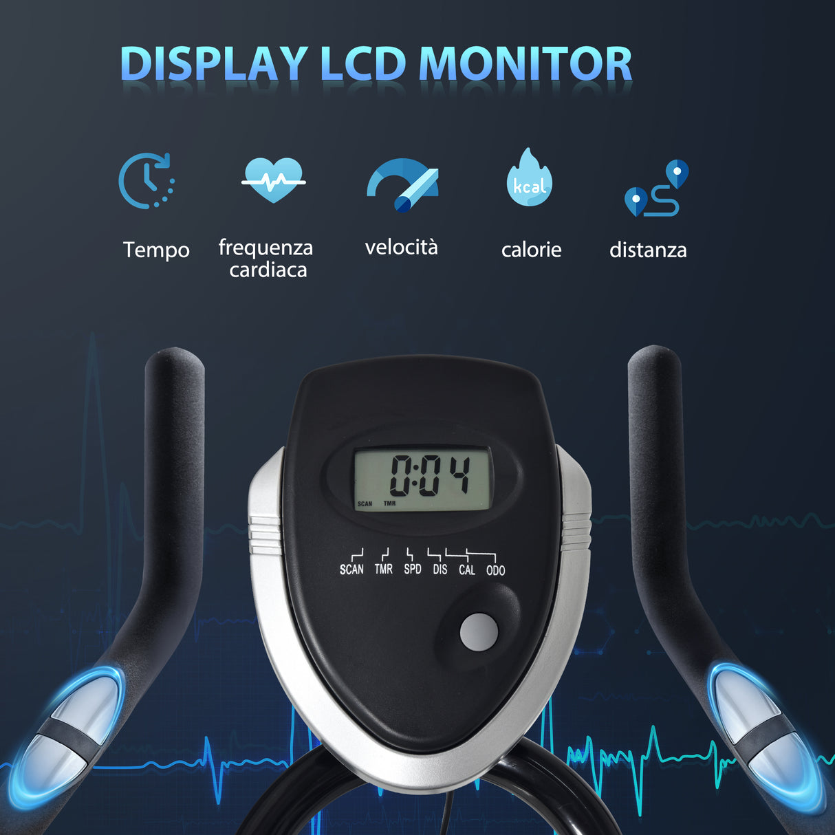 easycomfort easycomfort soozier cyclette per allenamento cardio trainer con monitor lcd in acciaio nero