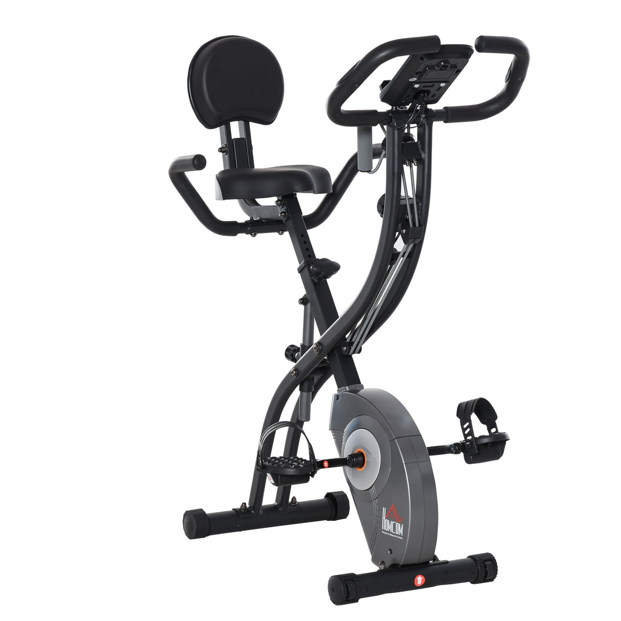 easycomfort easycomfort cyclette pieghevole con schienale bande elastiche e display lcd grigia