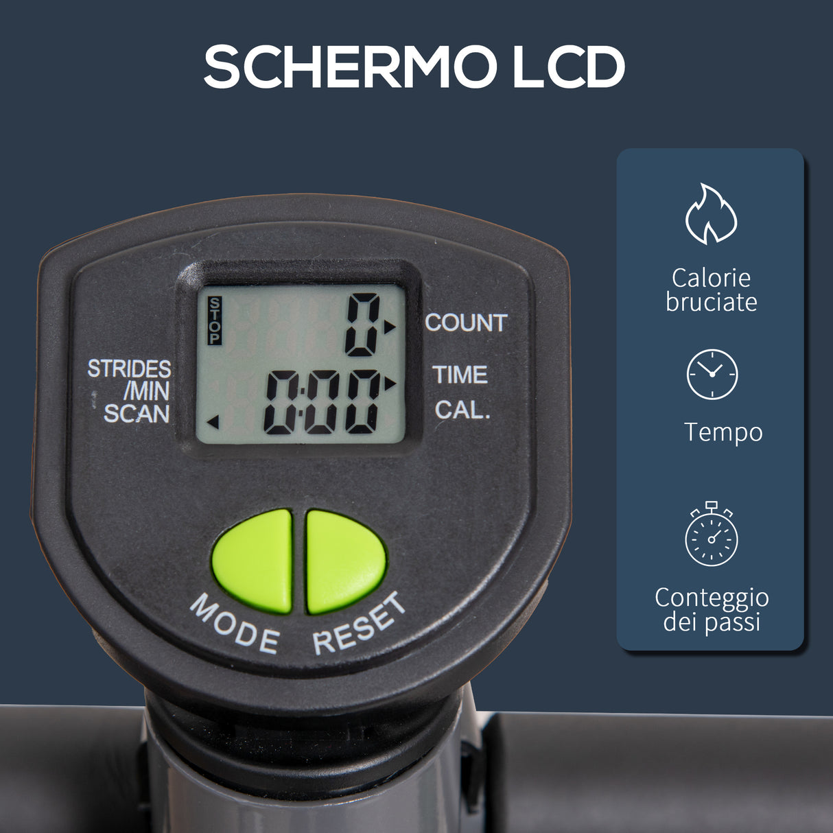 easycomfort easycomfort stepper con manubrio e monitor lcd pedali antiscivolo e struttura in acciaio e abs grigioverde