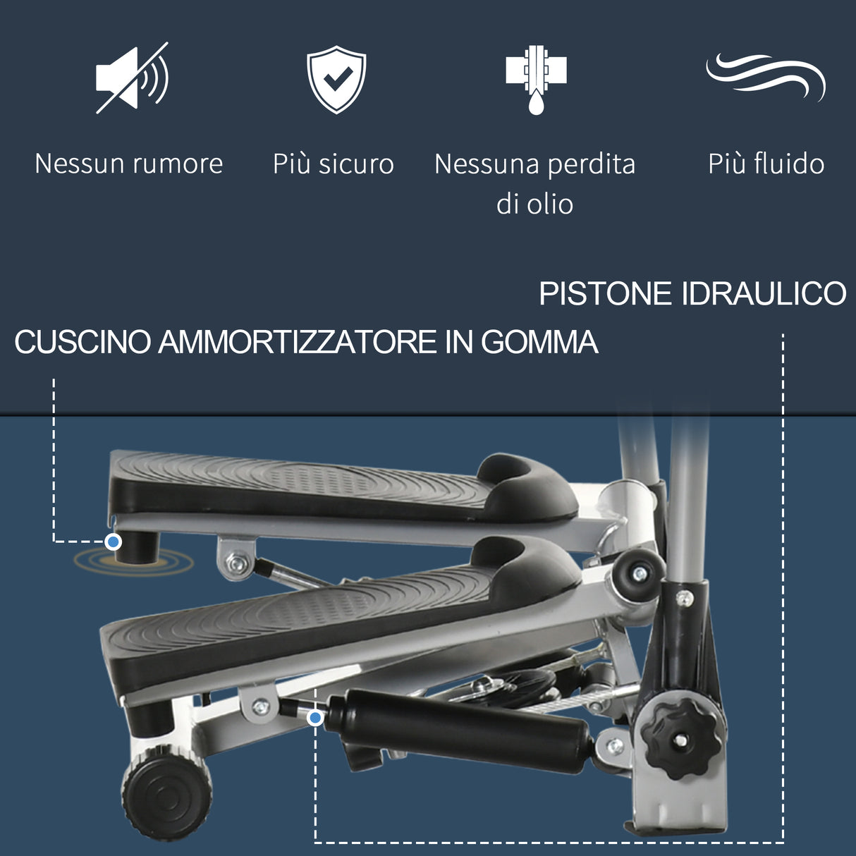 easycomfort easycomfort stepper maniglie step fitness con monitor lcd per casa e palestra argento