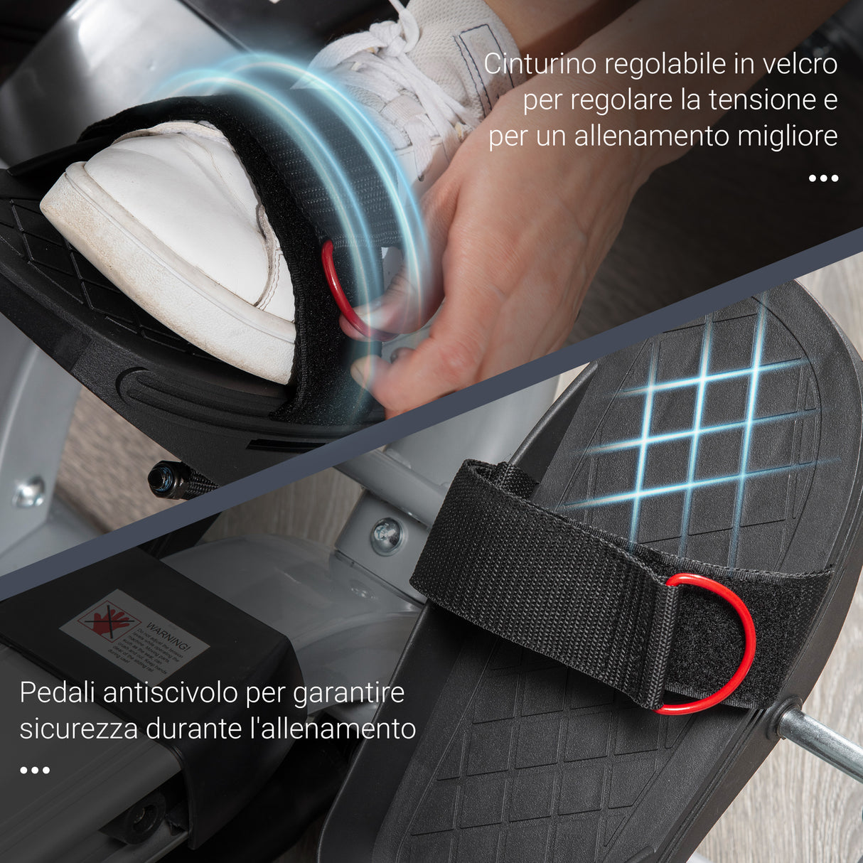 easycomfort vogatore a 12 resistenze con monitor digitale e struttura in alluminio acciaio e abs 160x61x50 cm