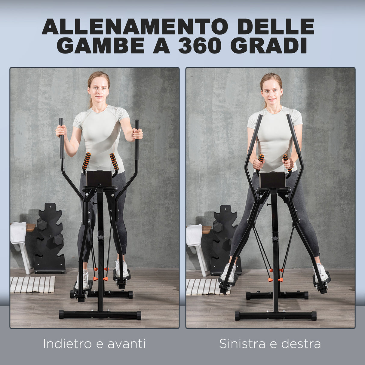 easycomfort cyclette ellittica con 4 livelli di resistenza monitor lcd e 2 ruote in acciaio e abs 90x62x150 cm nero
