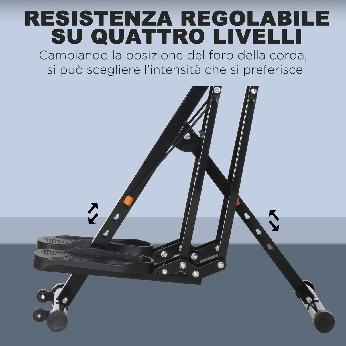 easycomfort cyclette ellittica con 4 livelli di resistenza monitor lcd e 2 ruote in acciaio e abs 90x62x150 cm nero