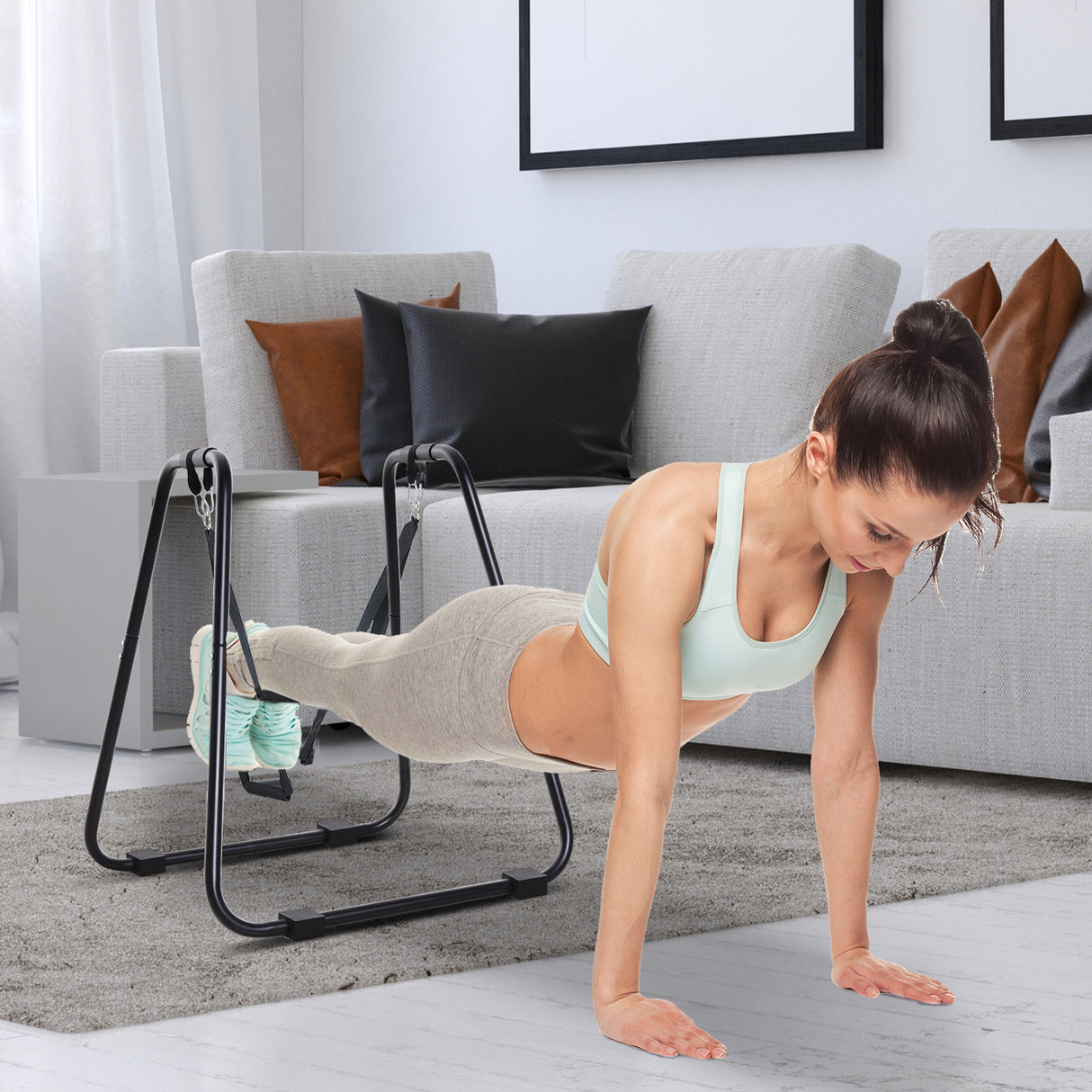 easycomfort easycomfort dip station parallele con passanti e maniglie imbottite in acciaio