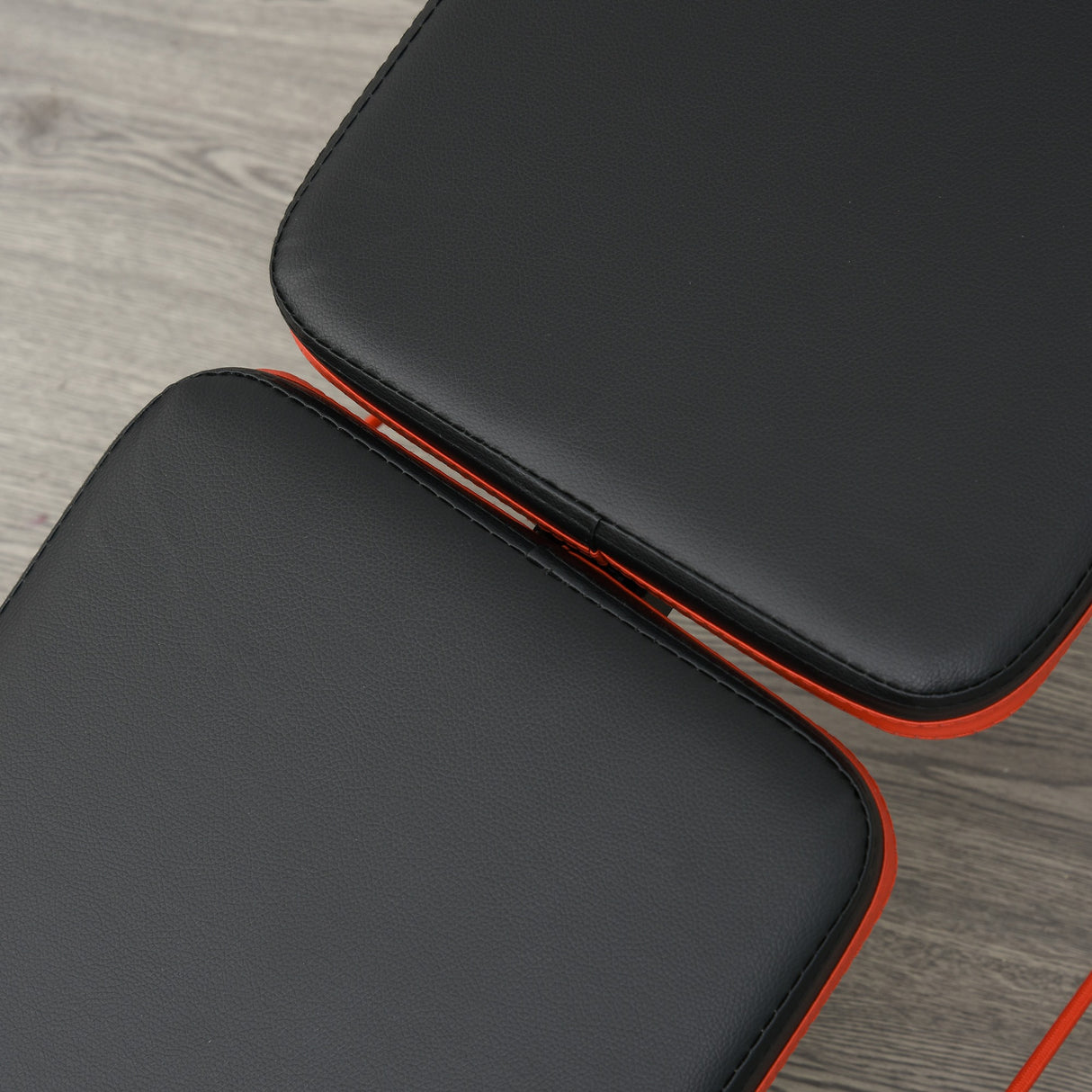 easycomfort easycomfort panca per addominali pieghevole e regolabile con imbottitura nera e rossa