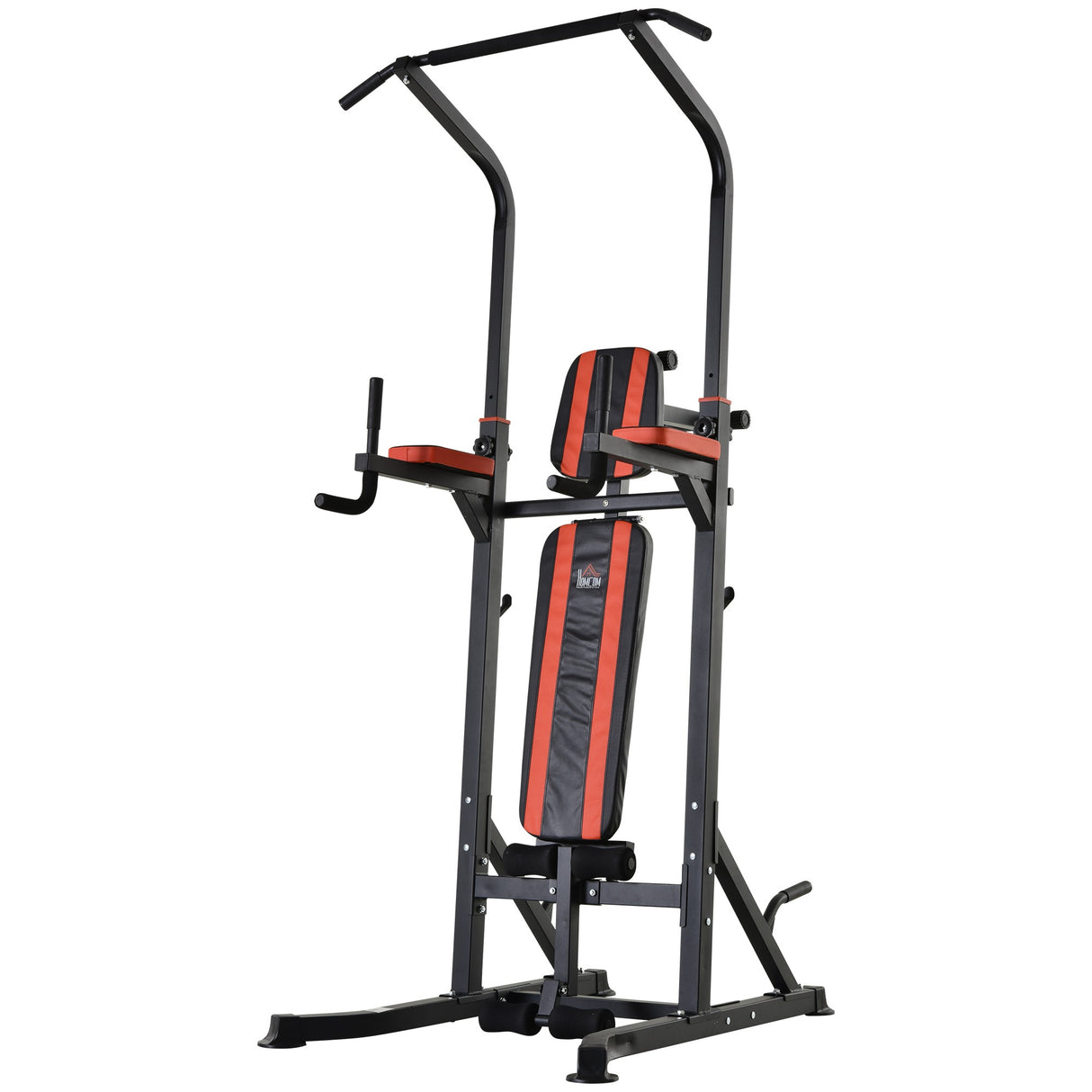 easycomfort easycomfort stazione di allenamento pieghevole multifunzionale in acciaio rosso e nero