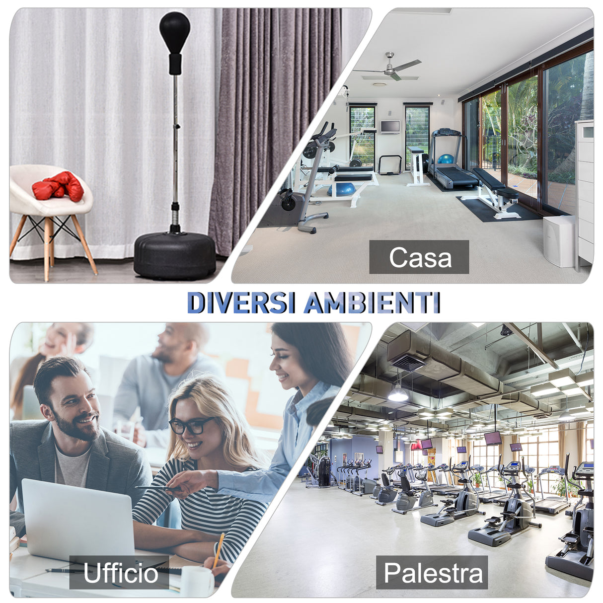 easycomfort easycomfort punching ball sacco boxe da terra con guantoni inclusi altezza regolabile