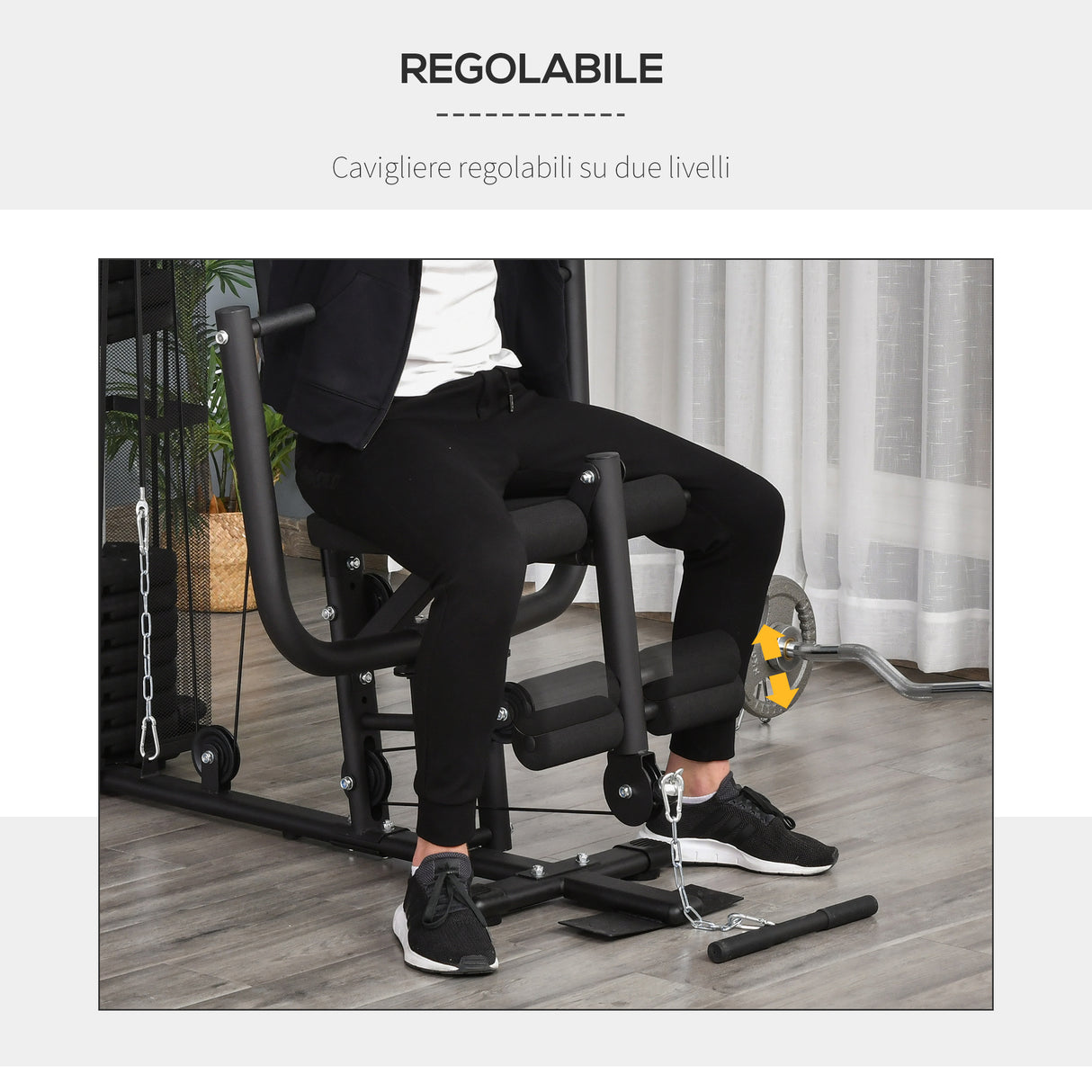 easycomfort easycomfort stazione fitness palestra multifunzione per allenamento a casa e professionale acciaio 150x110x210cm nero