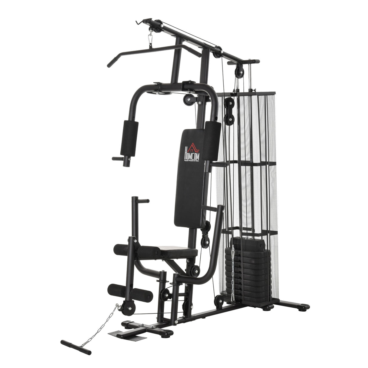 easycomfort easycomfort stazione fitness palestra multifunzione per allenamento a casa e professionale acciaio 150x110x210cm nero