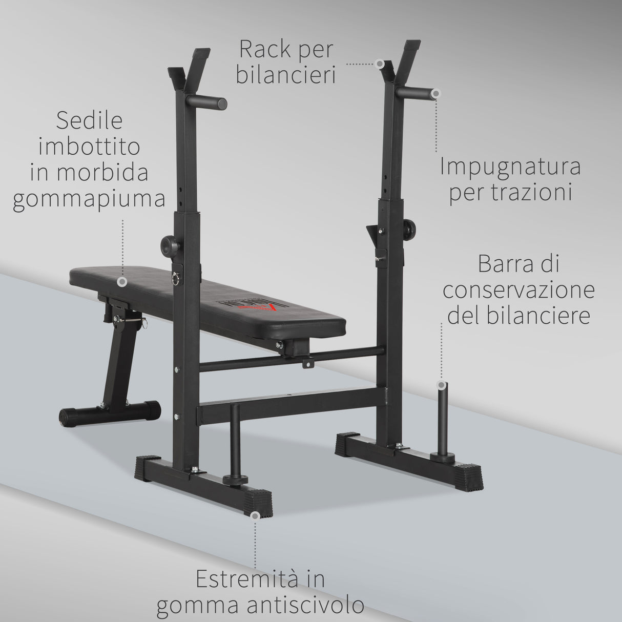 easycomfort panca pesi pieghevole con 8 altezze regolabili per sollevamento pesi e trazioni in acciaio e pu 140x73x98 122cm nera