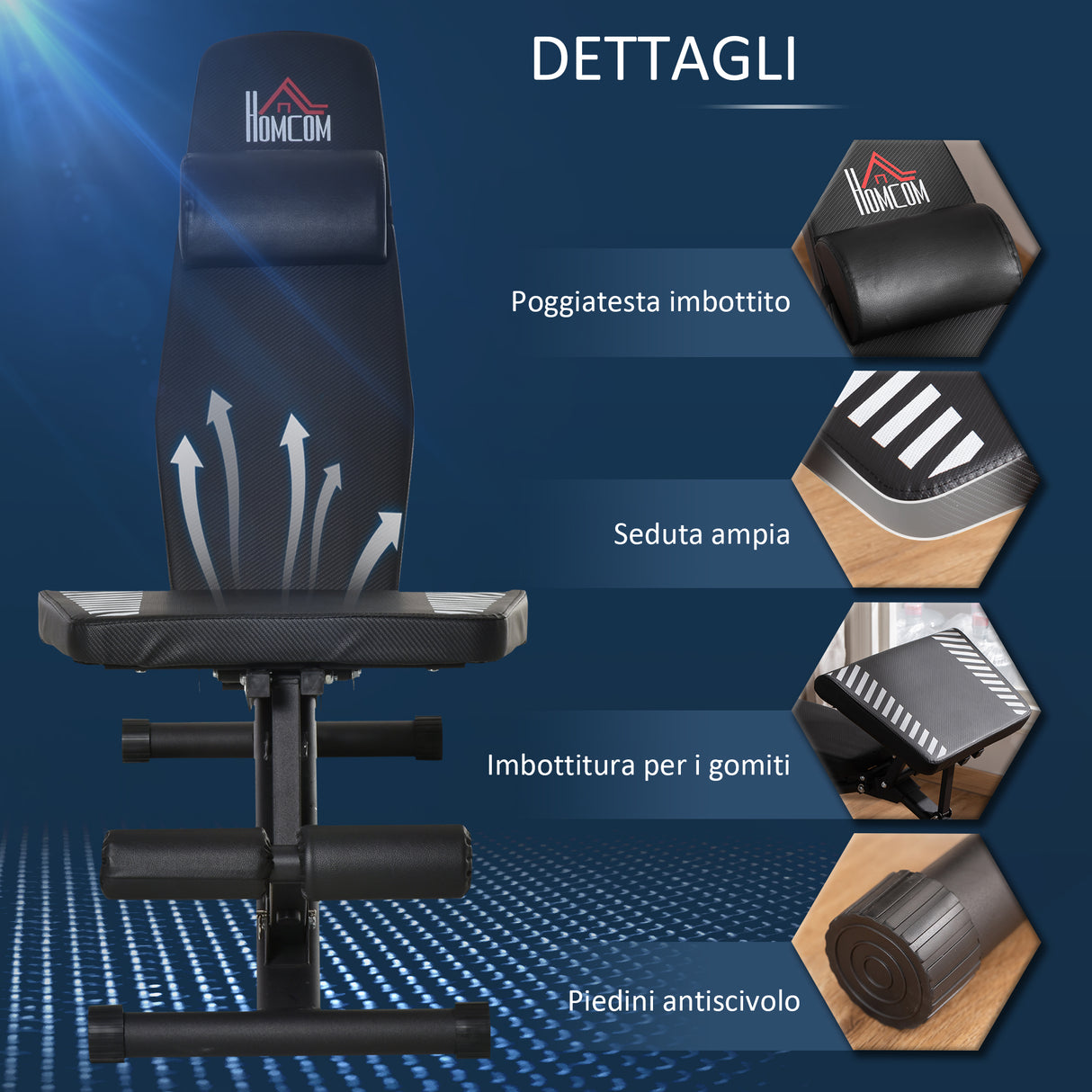 easycomfort easycomfort panca pesi multifunzione per palestra pieghevole e regolabile 145x55x41 114cm nero