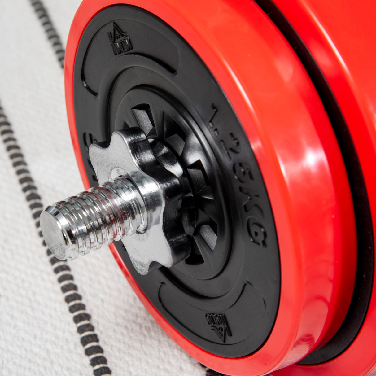 easycomfort set bilanciere e dischi 65kg totali per workout in casa in metallo sabbia di ferro e gomma rosso