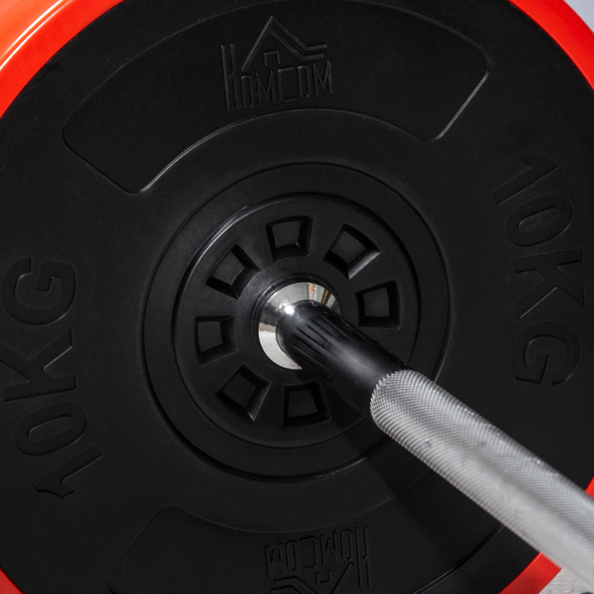 easycomfort set bilanciere e dischi 65kg totali per workout in casa in metallo sabbia di ferro e gomma rosso