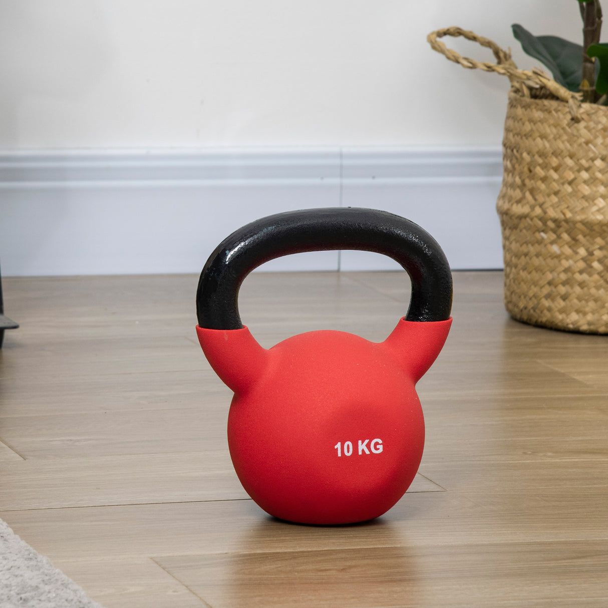 easycomfort kettlebell 10 kg per allenamento bicipiti e spalle in metallo e neoprene 19x12x22 cm rosso