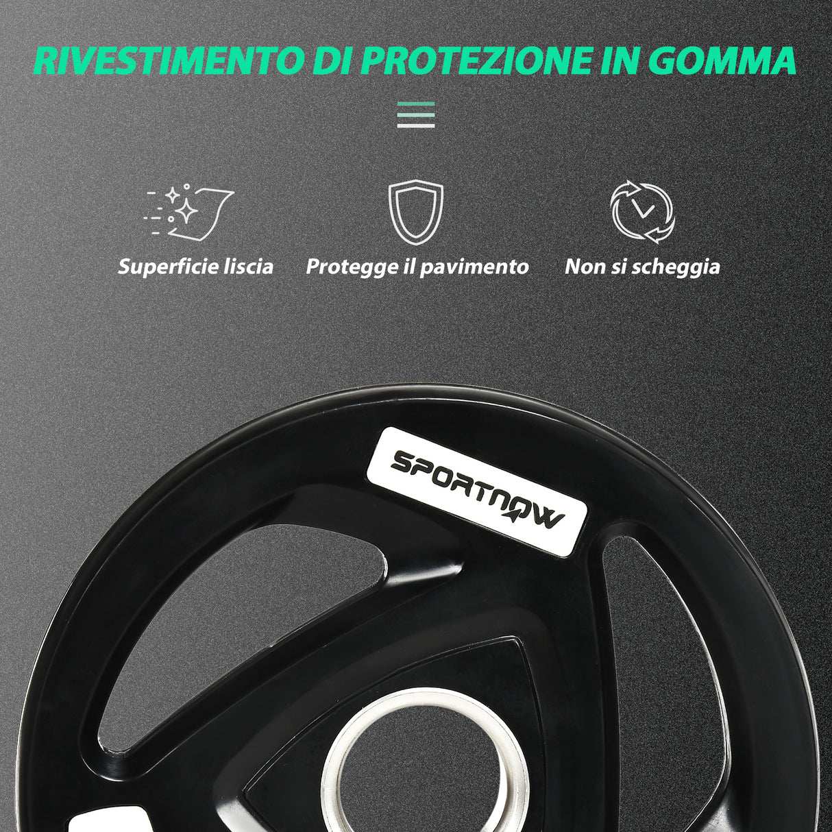easycomfort set di 2 dischi pesi da 10kg in acciaio con rivestimento in gomma per bilanciere