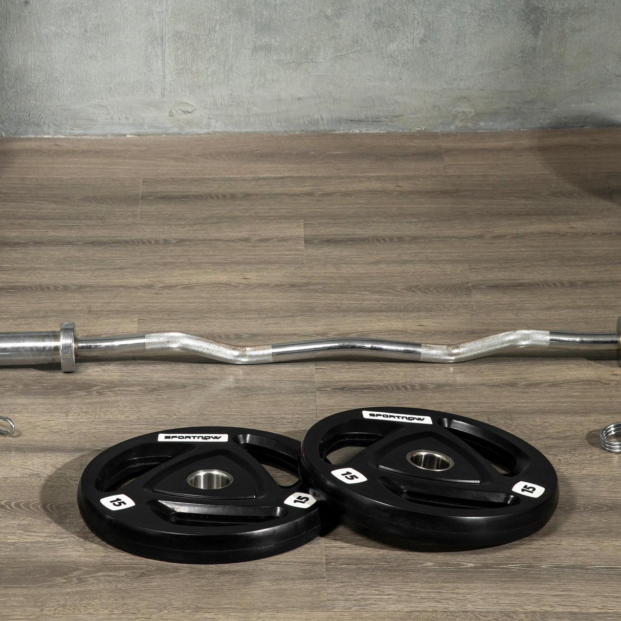 easycomfort set di 2 dischi pesi da 15kg in acciaio con rivestimento in gomma per bilanciere