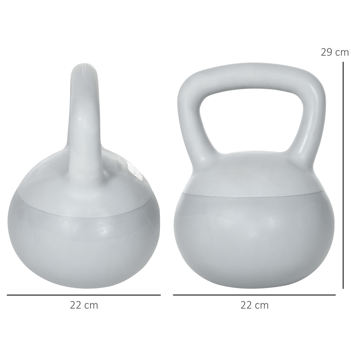 easycomfort kettlebell 8kg in pvc e sabbia metallica per allenamento spalle e bicipiti 22x22x29 cm grigio