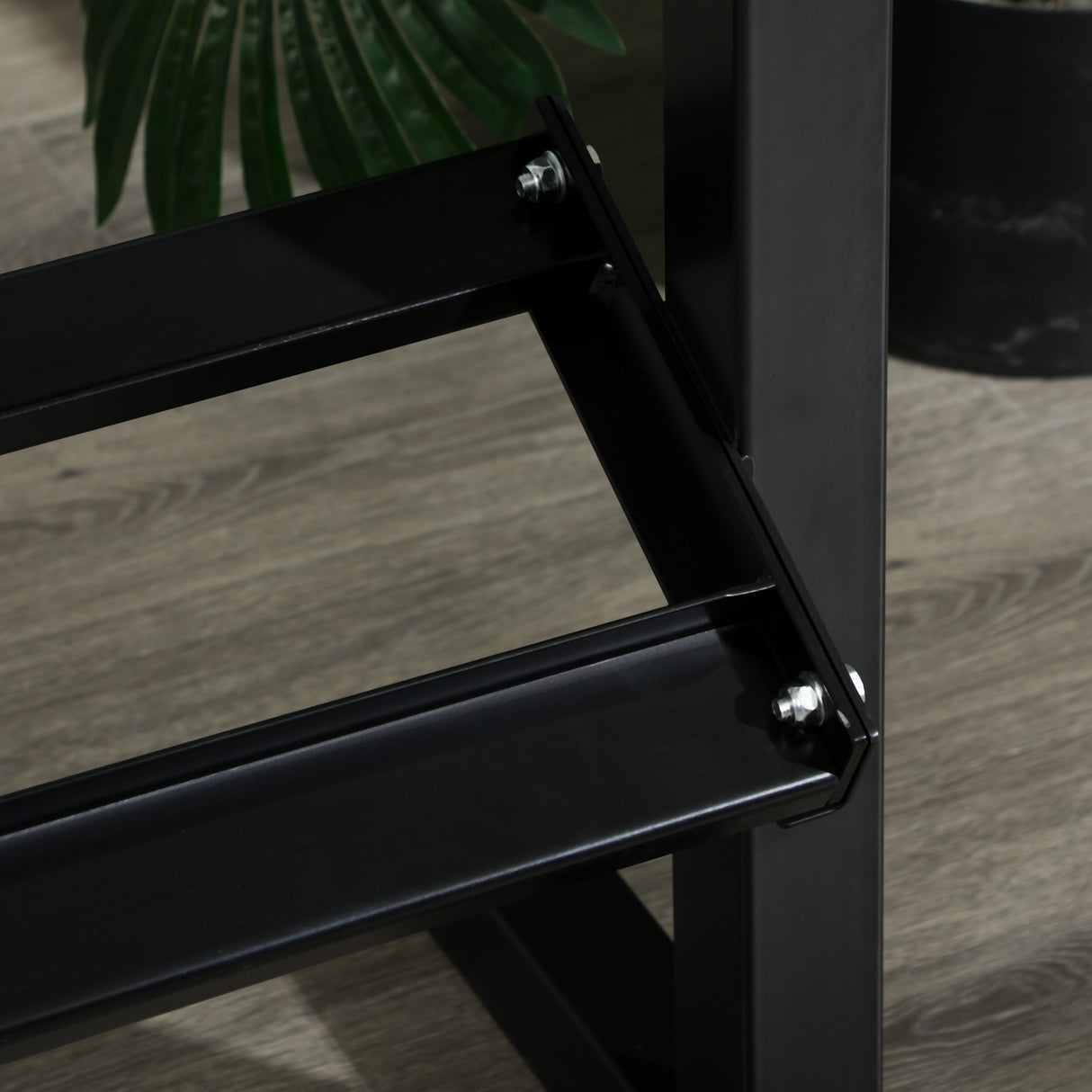 easycomfort porta pesi con 2 ripiani in acciaio per palestra casa e ufficio 92.5x50.5x80.5cm nero