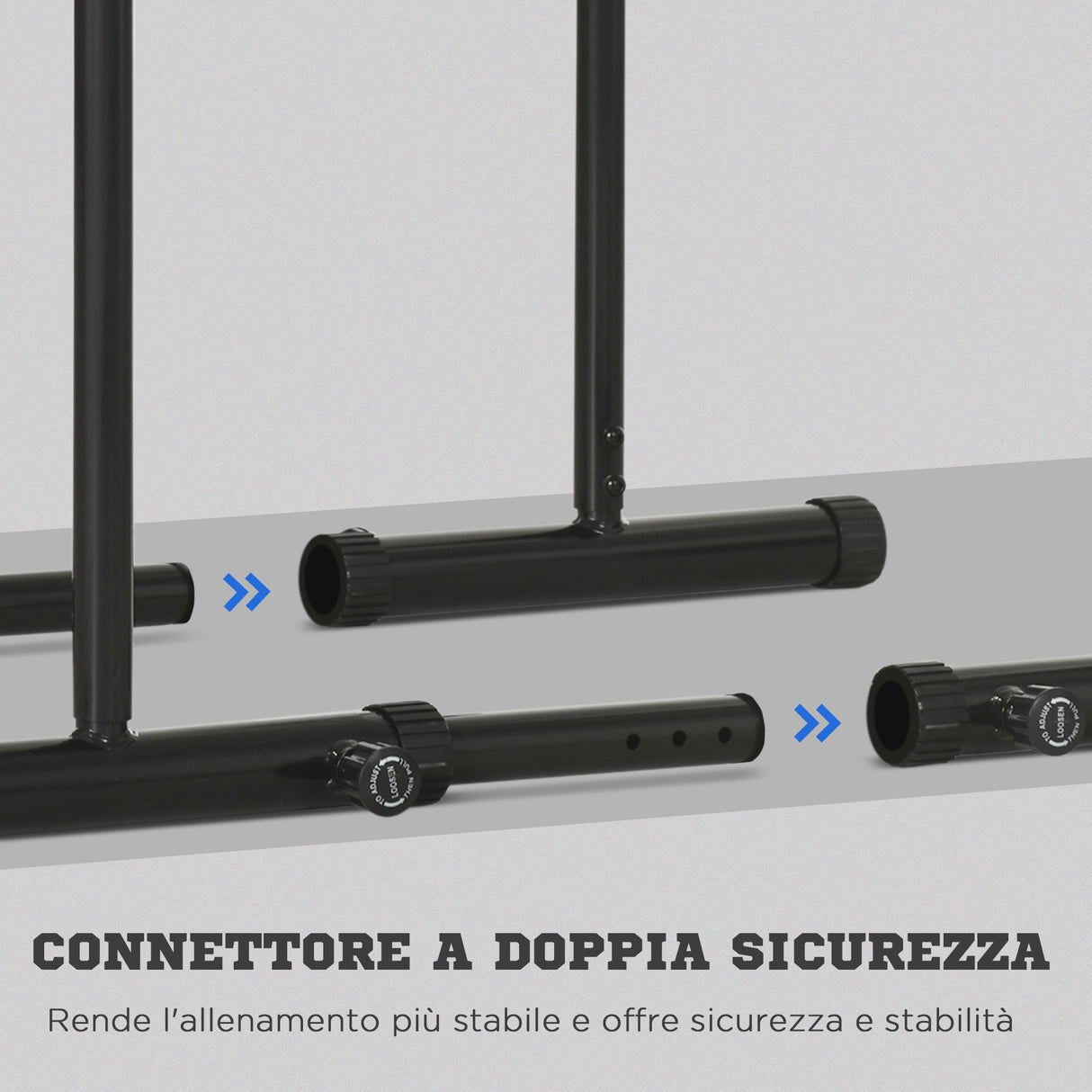 easycomfort barra per dip in acciaio ad altezza regolabile con 6 lunghezze regolabili 90 102x65x80 90 cm nera