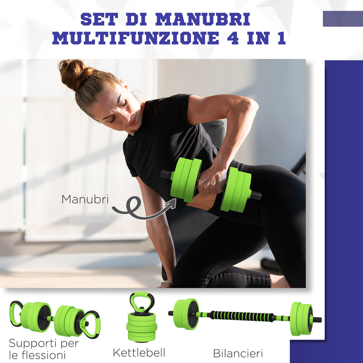 easycomfort pesi da palestra set 4 in 1 da 40kg totali utilizzabile come kettlebell manubri e bilancieri