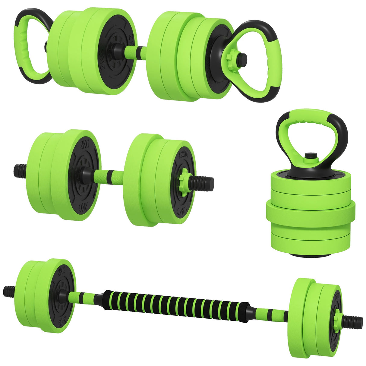 easycomfort pesi da palestra set 4 in 1 da 40kg totali utilizzabile come kettlebell manubri e bilancieri