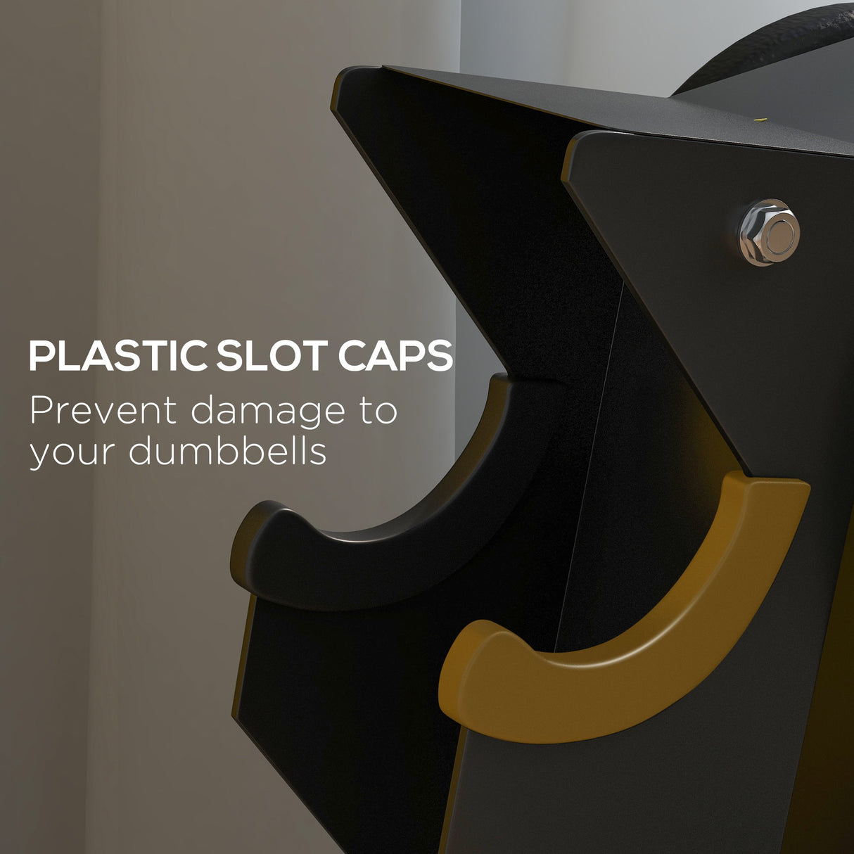 easycomfort rastrelliera per manubri in acciaio a 5 livelli con inserti in plastica 35x33x66 cm nera