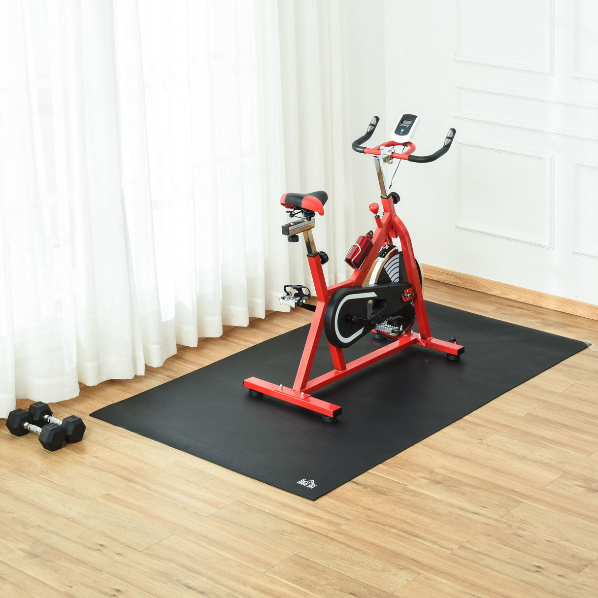 easycomfort easycomfort tappeto palestra ammortizzante per tapis roulant e cyclette tappetino fitness in pvc antiscivolo 180x90cm nero
