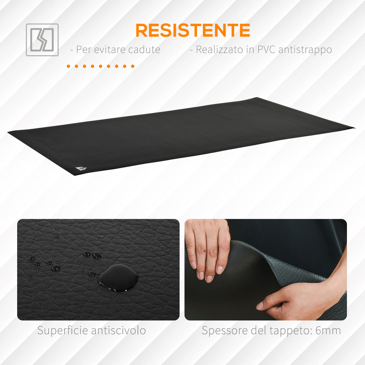 easycomfort easycomfort tappeto palestra ammortizzante per tapis roulant e cyclette tappetino fitness in pvc antiscivolo 180x90cm nero