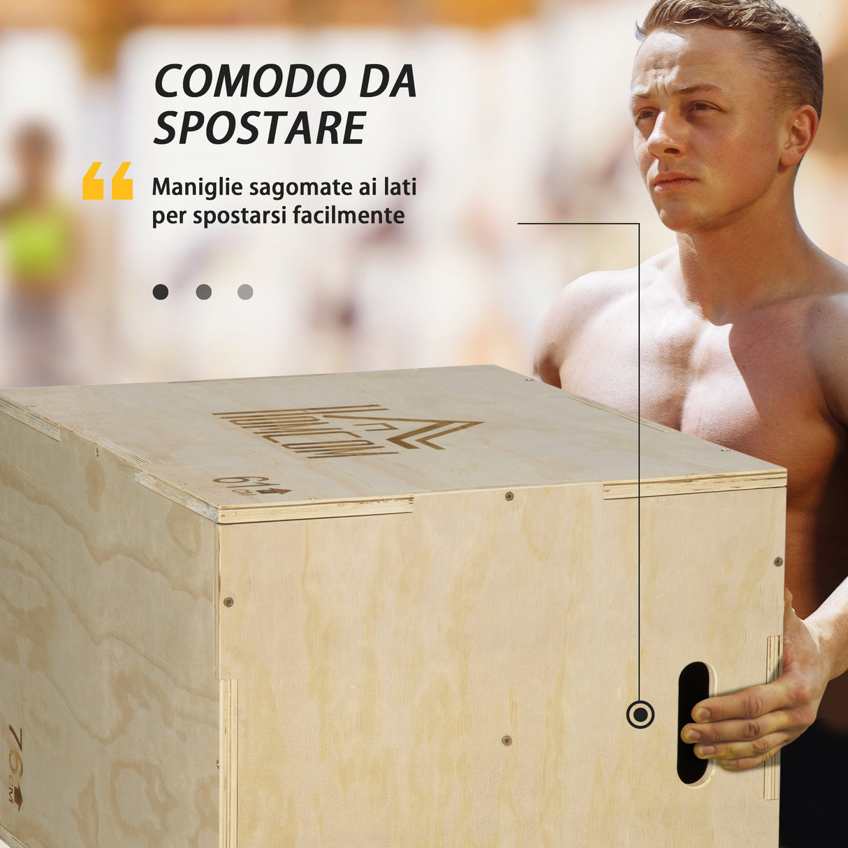 easycomfort plyo box in legno a 3 altezze jumping box pliometrico capacita 120kg 61x51x76cm